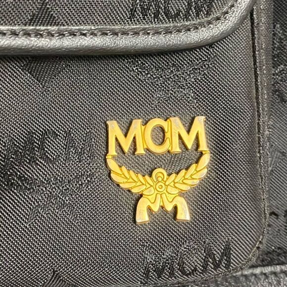 MCM Nylon Leather Backpack Black 💼 Y0130 - Picture 6 of 16